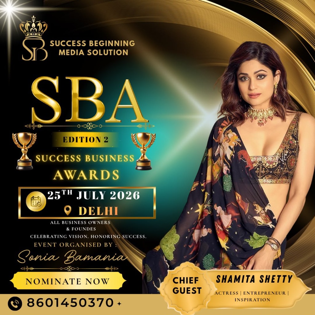 Success Business Award Delhi Flyer featuring Shamita Shetty